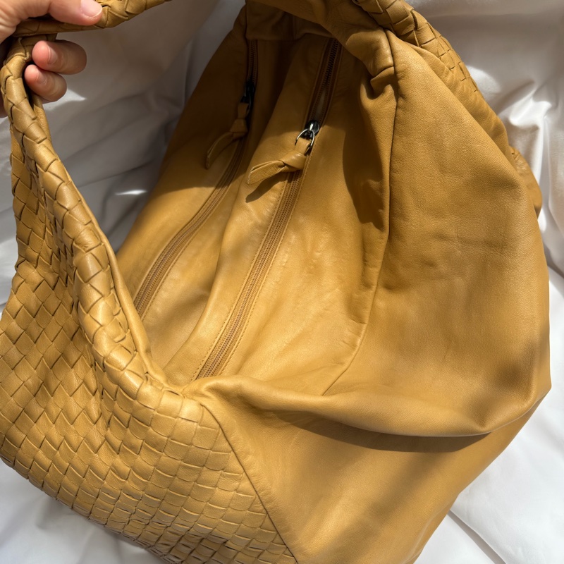 Bottega Veneta 卡其色 奶茶色 蝴蝶結 編織 Hobo 單肩包-3