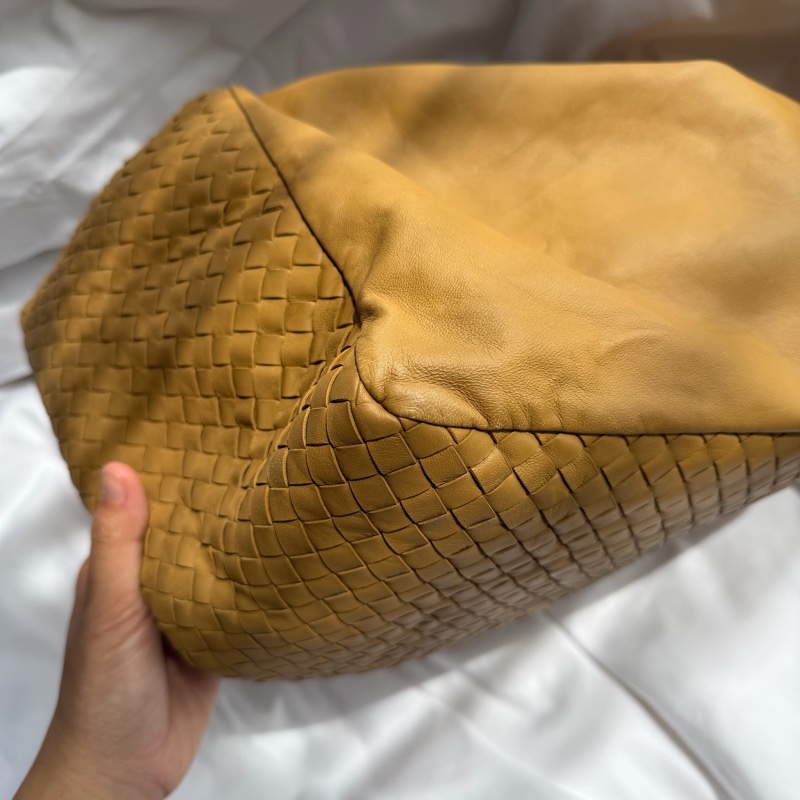 Bottega Veneta 卡其色 奶茶色 蝴蝶結 編織 Hobo 單肩包-5