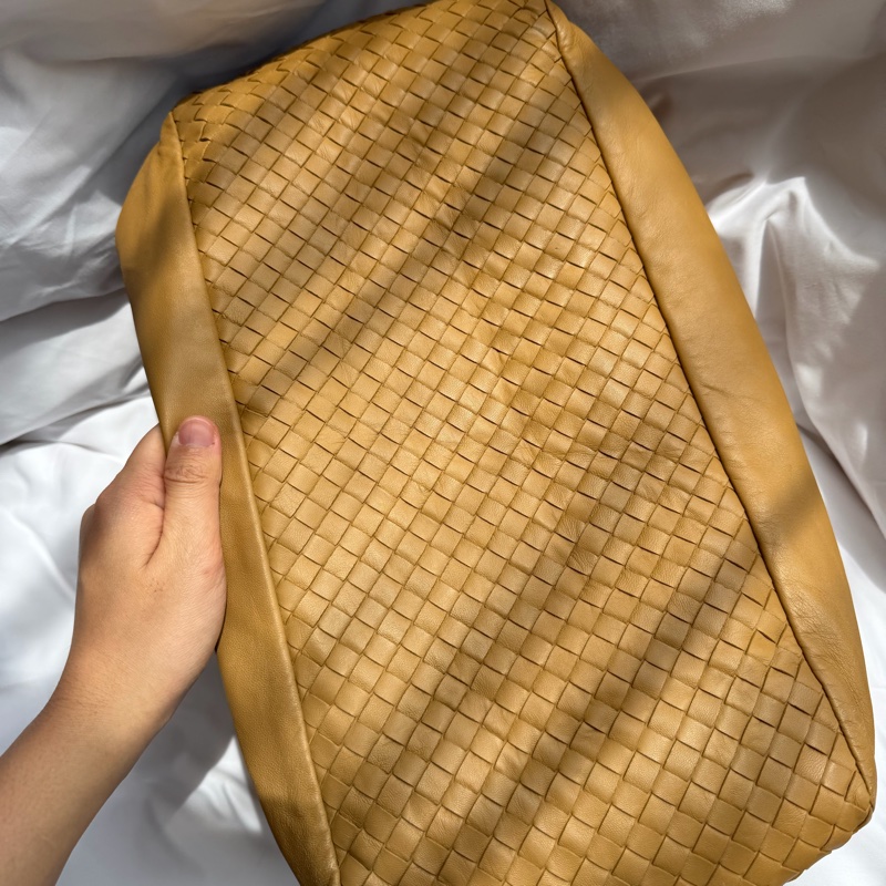 Bottega Veneta 卡其色 奶茶色 蝴蝶結 編織 Hobo 單肩包-7