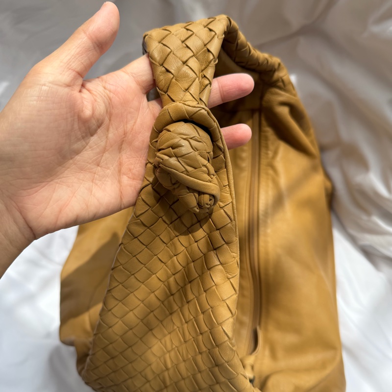 Bottega Veneta 卡其色 奶茶色 蝴蝶結 編織 Hobo 單肩包-12
