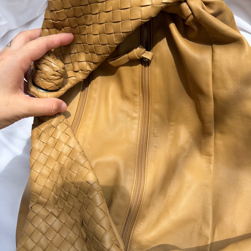Bottega Veneta 卡其色 奶茶色 蝴蝶結 編織 Hobo 單肩包-13