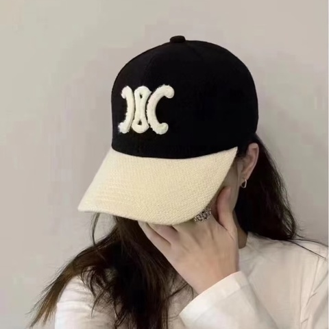 Celine 凱旋門 拼色 棒球帽 M