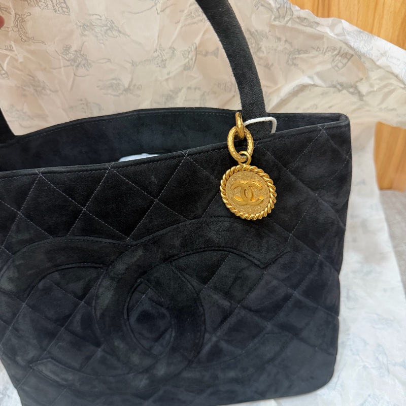 Chanel 香奈兒 中古 麂皮 希爾頓 手提包 Tote Bag-2