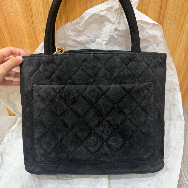 Chanel 香奈兒 中古 麂皮 希爾頓 手提包 Tote Bag-5