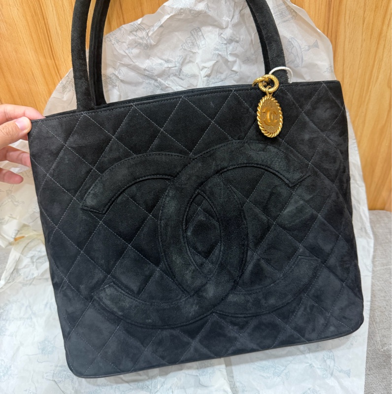 Chanel 香奈兒 中古 麂皮 希爾頓 手提包 Tote Bag-6
