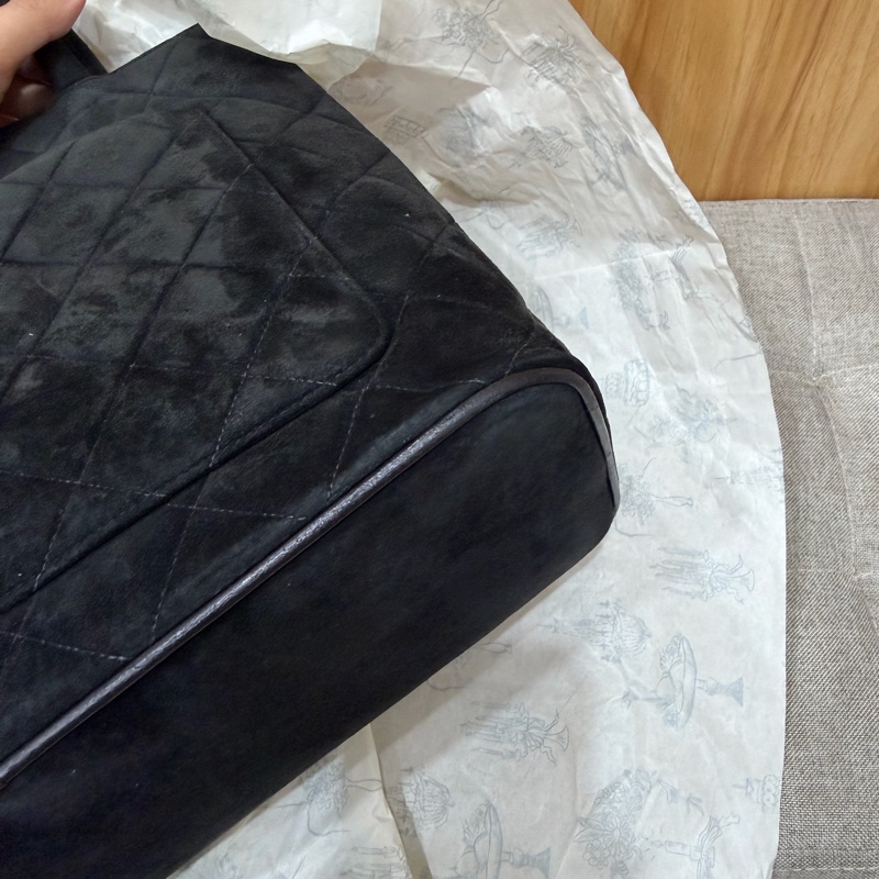 Chanel 香奈兒 中古 麂皮 希爾頓 手提包 Tote Bag-10