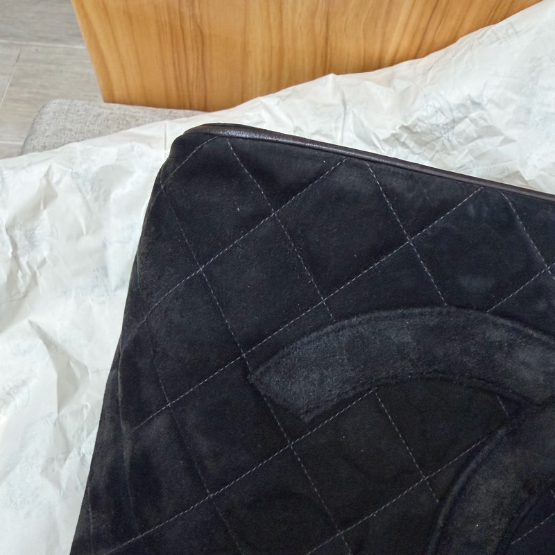 Chanel 香奈兒 中古 麂皮 希爾頓 手提包 Tote Bag-13