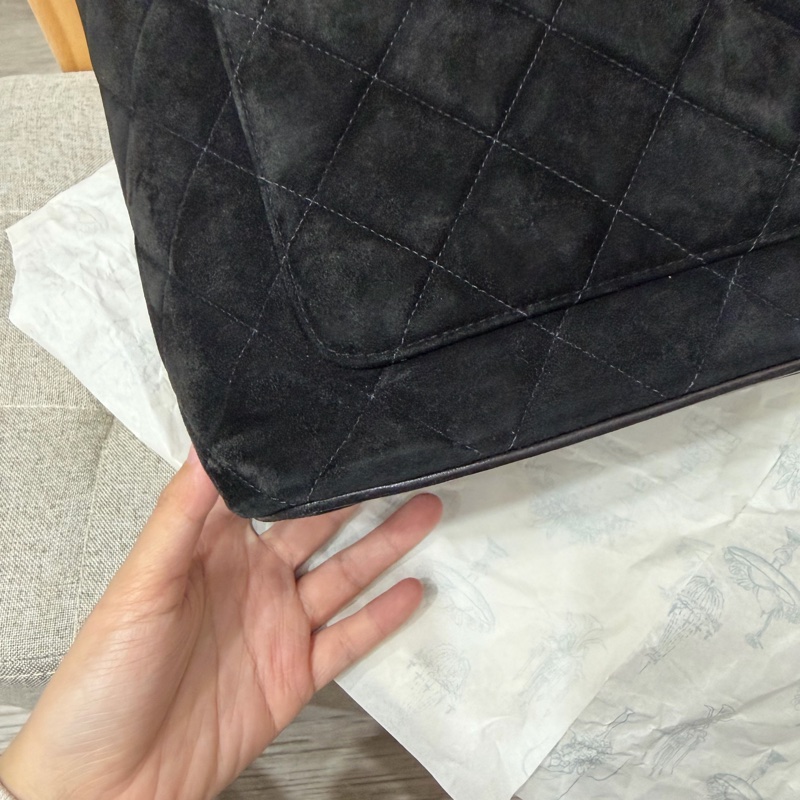 Chanel 香奈兒 中古 麂皮 希爾頓 手提包 Tote Bag-14