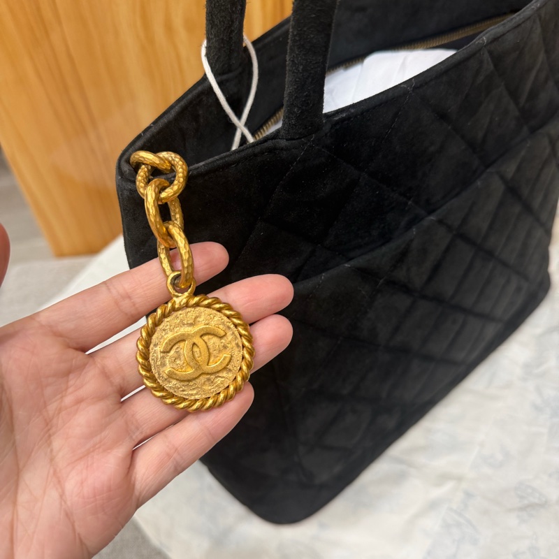 Chanel 香奈兒 中古 麂皮 希爾頓 手提包 Tote Bag-16