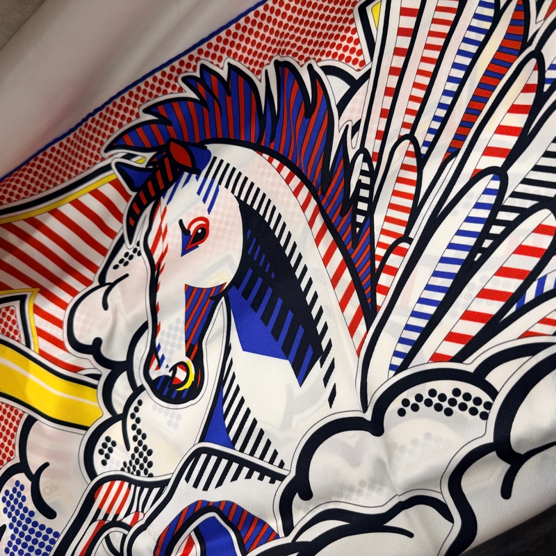 Hermes 愛馬仕 波普飛馬 70*70 絲巾 方巾-10