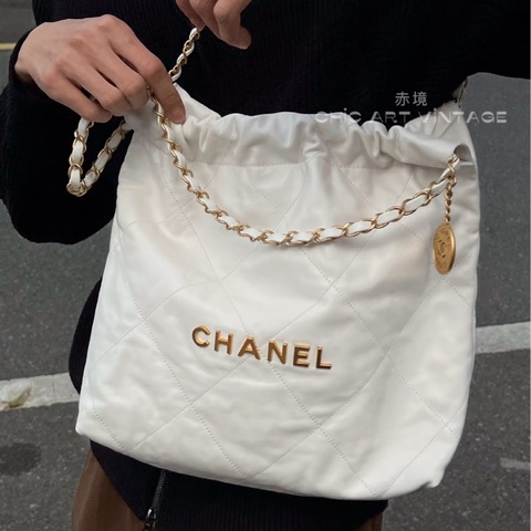 絕美神包閉眼入😍✨Chanel香奈兒白金中號22bag垃圾袋單肩鏈條包