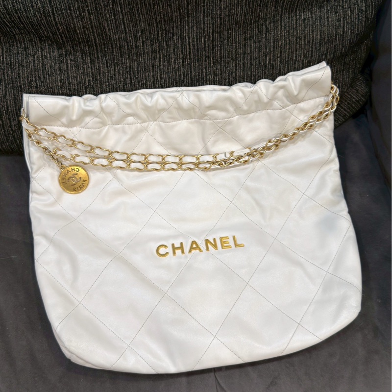 絕美神包閉眼入😍✨Chanel香奈兒白金中號22bag垃圾袋單肩鏈條包-6