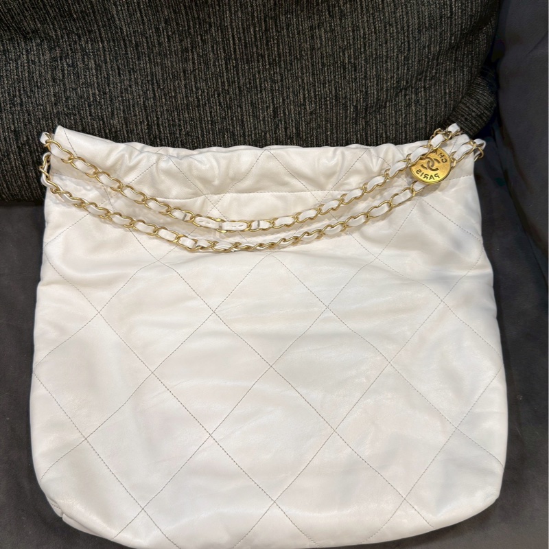 絕美神包閉眼入😍✨Chanel香奈兒白金中號22bag垃圾袋單肩鏈條包-7