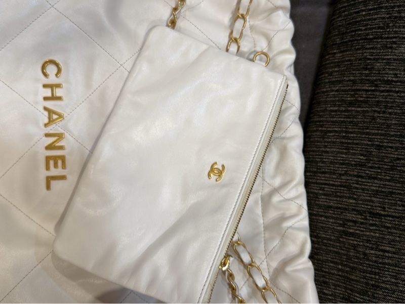 絕美神包閉眼入😍✨Chanel香奈兒白金中號22bag垃圾袋單肩鏈條包-12