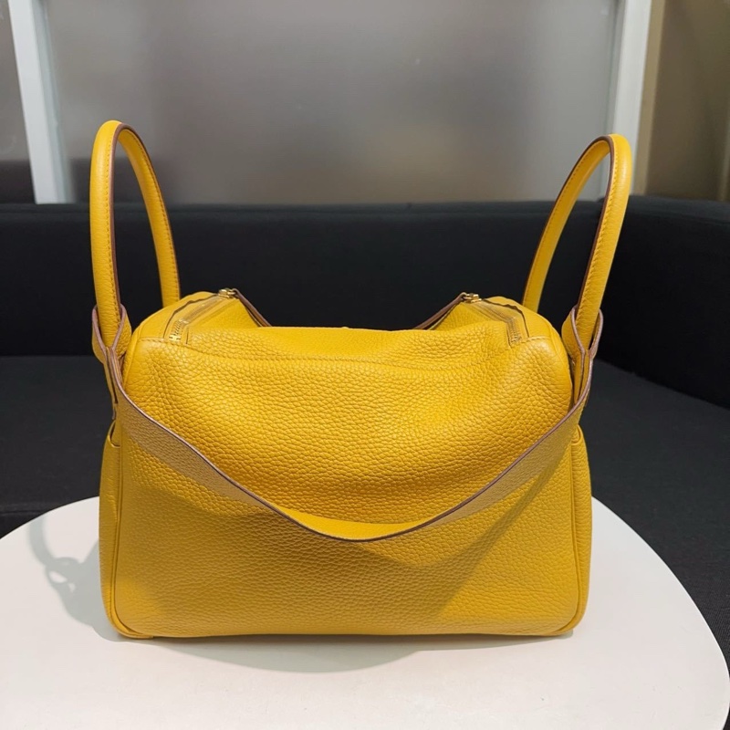 Hermes/愛馬仕Lindy30琥珀黃金扣y刻tc皮-3