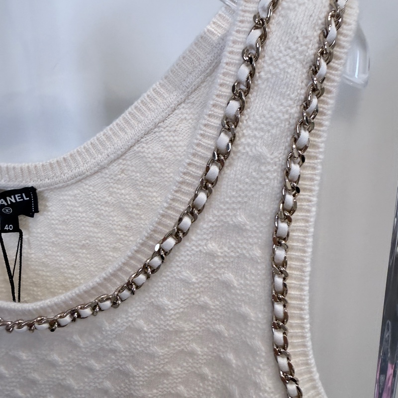 全新✨CHANEL✨2025鏈條大U背心 #40-5