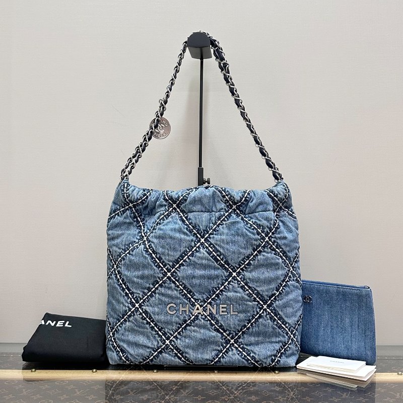 CHANEL 牛仔丹寧22bag 小號子母垃圾袋 35*37*8 98新配件塵袋-2