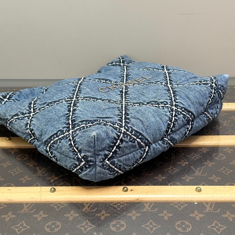 CHANEL 牛仔丹寧22bag 小號子母垃圾袋 35*37*8 98新配件塵袋-4