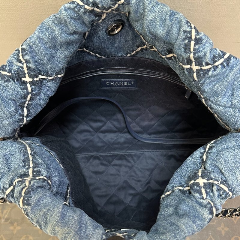 CHANEL 牛仔丹寧22bag 小號子母垃圾袋 35*37*8 98新配件塵袋-7
