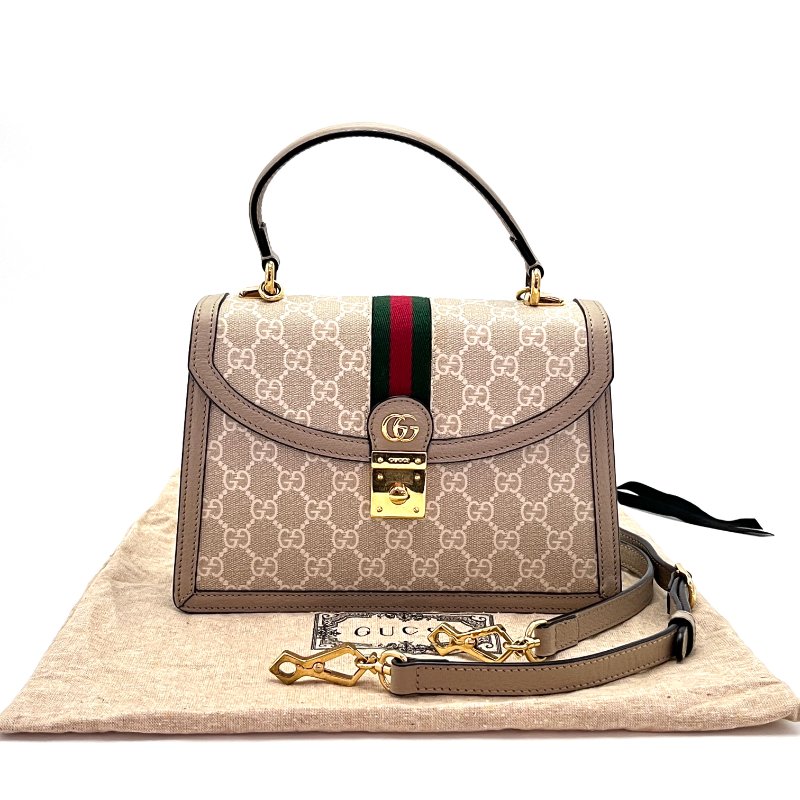 GUCCI Ophidia燕麥色 手提肩背斜背郵差包 25*17*8 98新配件塵袋-2