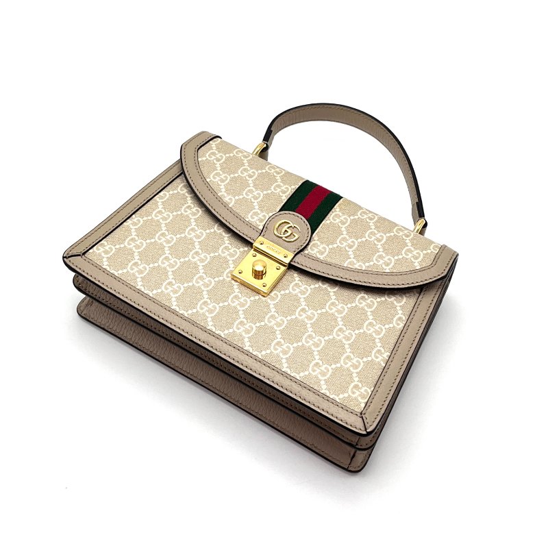 GUCCI Ophidia燕麥色 手提肩背斜背郵差包 25*17*8 98新配件塵袋-4