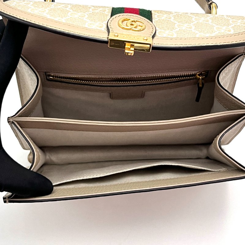 GUCCI Ophidia燕麥色 手提肩背斜背郵差包 25*17*8 98新配件塵袋-7