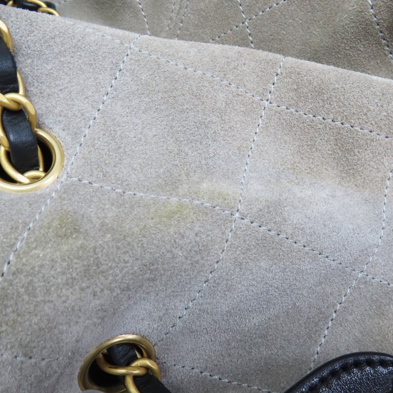 黑色牛皮 灰色麂皮 兩用包【CHANEL 香奈兒 】 AS5635-11