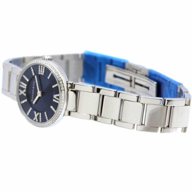 TIFFANY&Co.) Atlas 雙指針鑲鑽腕錶 69291651 女士精鋼腕錶 40349-2
