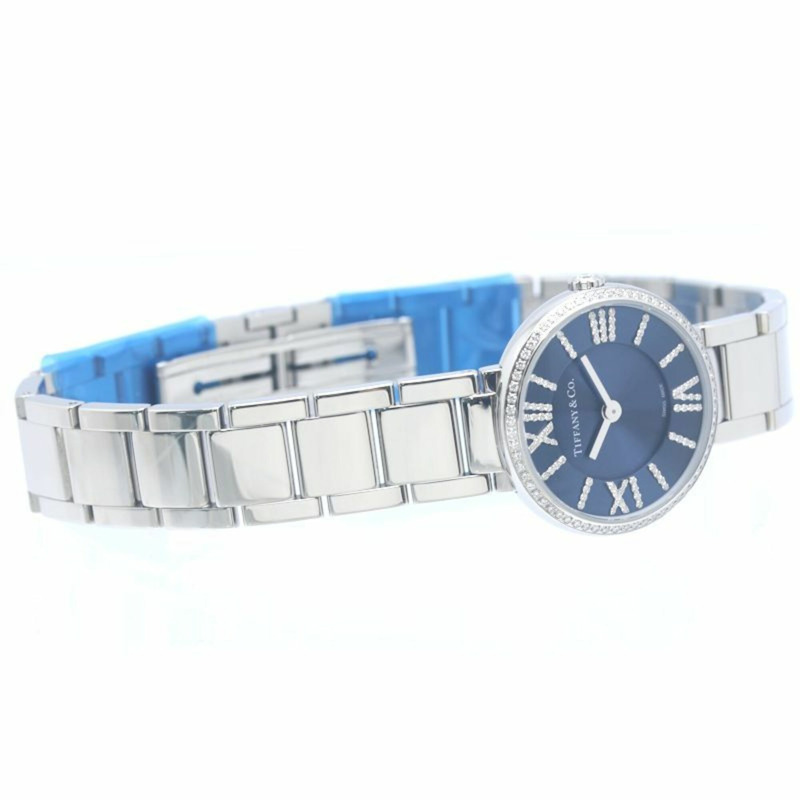 TIFFANY&Co.) Atlas 雙指針鑲鑽腕錶 69291651 女士精鋼腕錶 40349-4