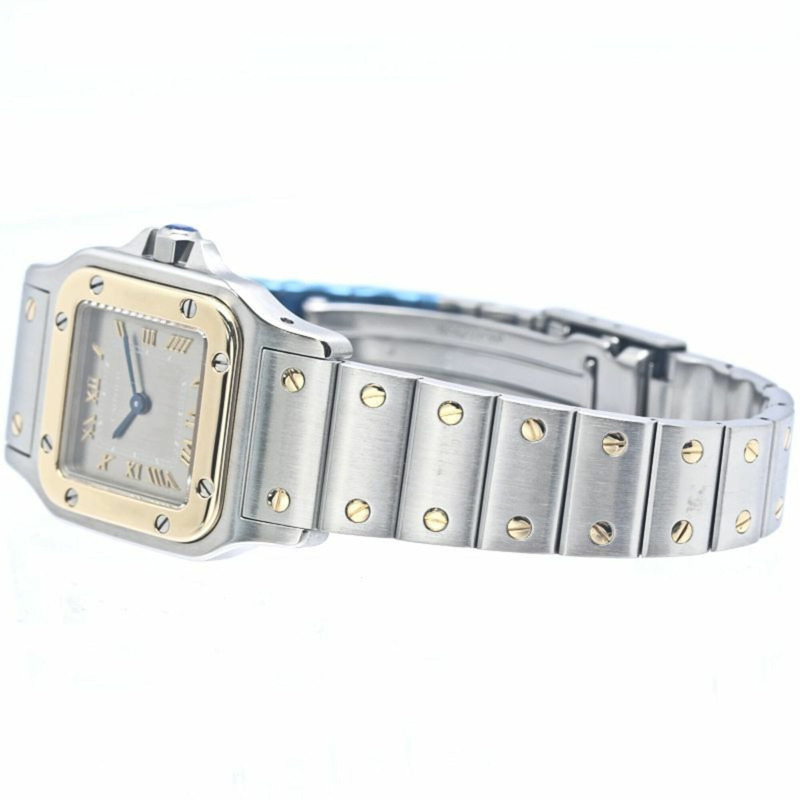 卡地亞 (Cartier) Santos Galbee SM Old Buckle W20031C4 女士腕錶 18K黃金 x 精鋼 40344-2