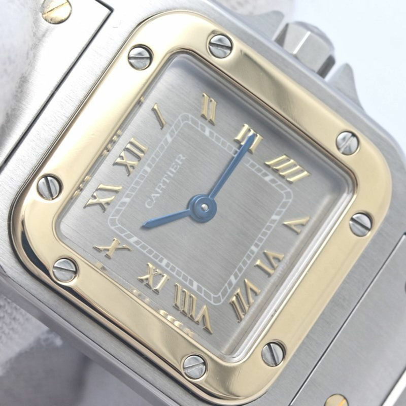 卡地亞 (Cartier) Santos Galbee SM Old Buckle W20031C4 女士腕錶 18K黃金 x 精鋼 40344-11