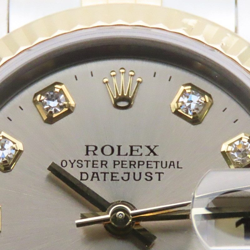 Rolex Datejust 69173G 10PD 不鏽鋼 18K 黃金鑲鑽錶盤灰色雙色女錶-8