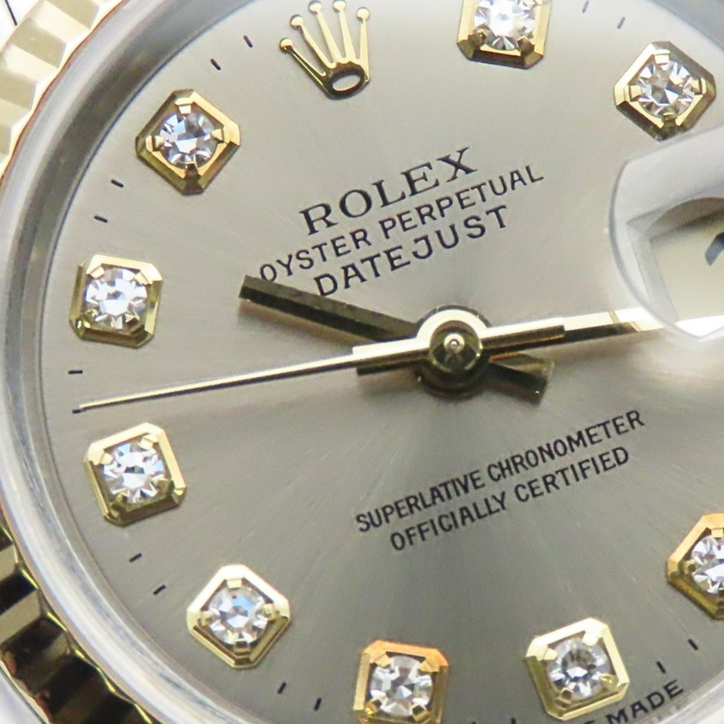 Rolex Datejust 69173G 10PD 不鏽鋼 18K 黃金鑲鑽錶盤灰色雙色女錶-10