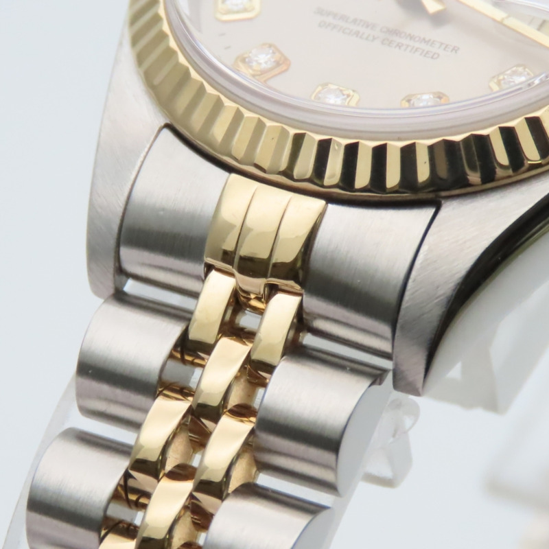 Rolex Datejust 69173G 10PD 不鏽鋼 18K 黃金鑲鑽錶盤灰色雙色女錶-14