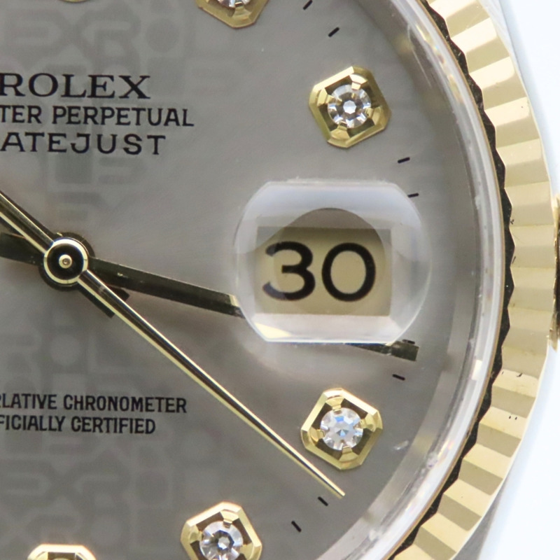 Rolex Datejust 36 16233G 不鏽鋼 18K 黃金錶盤 灰色 Hori 電腦男錶-10