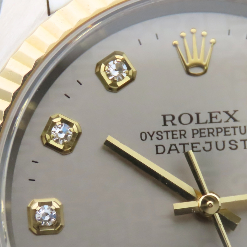 Rolex Datejust 36 16233G 不鏽鋼 18K 黃金錶盤 灰色 Hori 電腦男錶-11