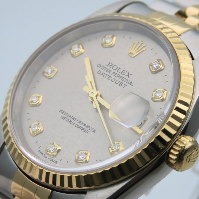 Rolex Datejust 36 16233G 不鏽鋼 18K 黃金錶盤 灰色 Hori 電腦男錶-12