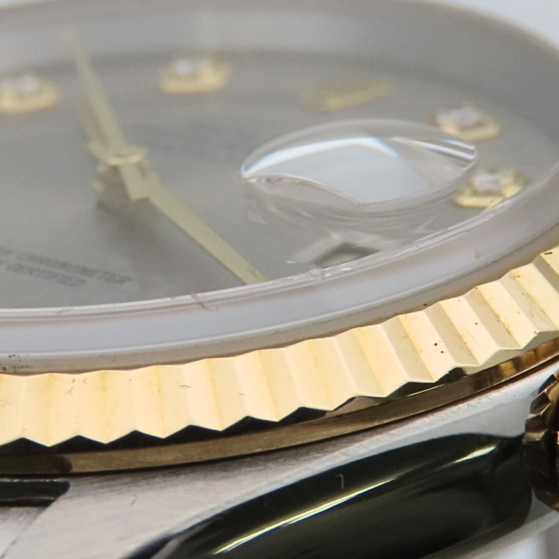 Rolex Datejust 36 16233G 不鏽鋼 18K 黃金錶盤 灰色 Hori 電腦男錶-13