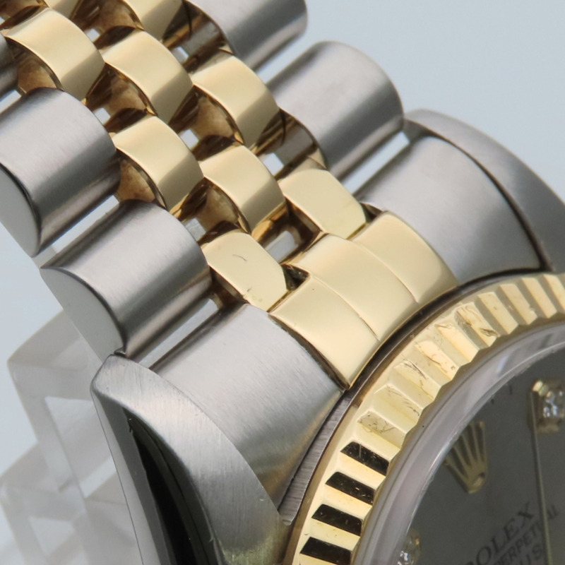 Rolex Datejust 36 16233G 不鏽鋼 18K 黃金錶盤 灰色 Hori 電腦男錶-15