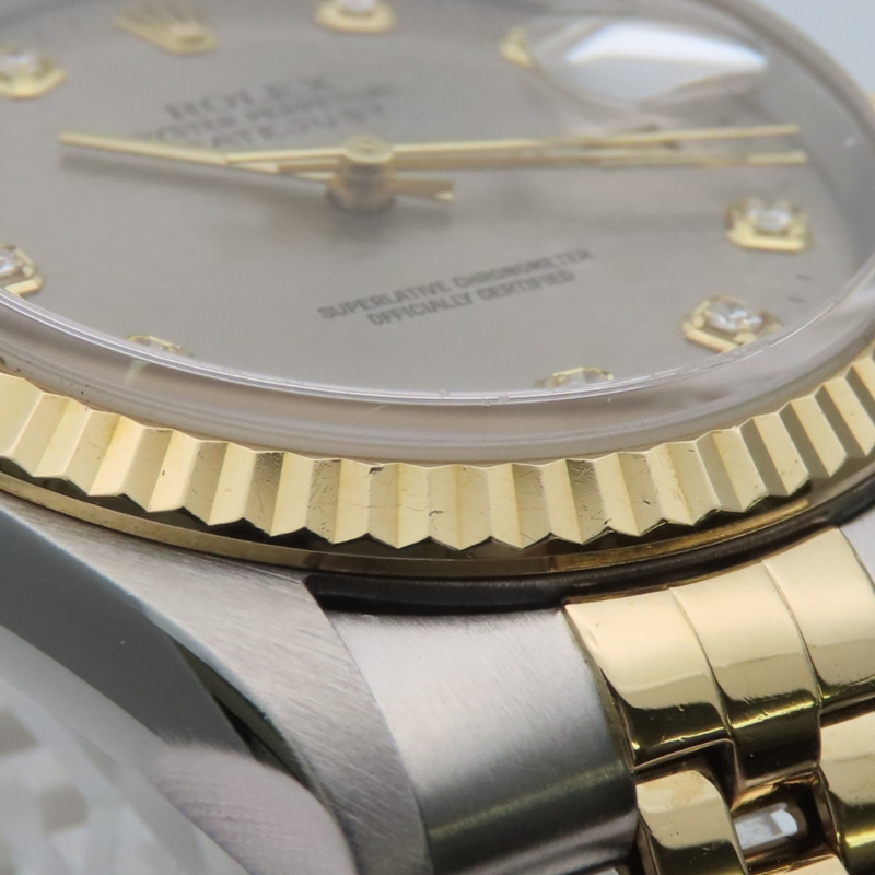 Rolex Datejust 36 16233G 不鏽鋼 18K 黃金錶盤 灰色 Hori 電腦男錶-16