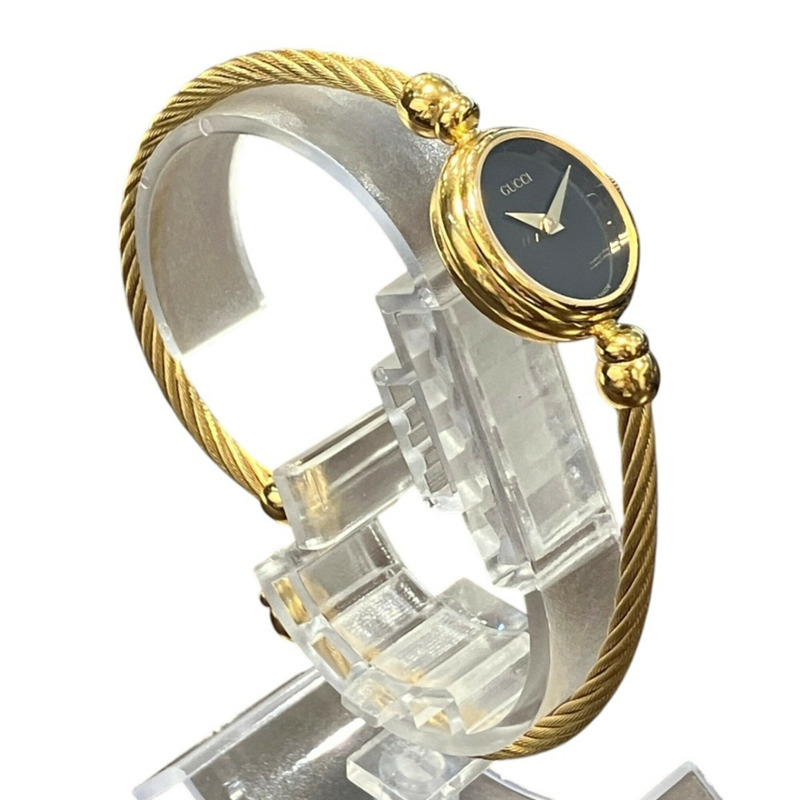 Gucci GUCCI腕錶，總重16公克，GP石英機芯，黑色錶盤，型號2700.2.L-2