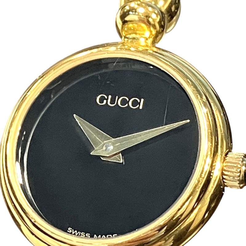 Gucci GUCCI腕錶，總重16公克，GP石英機芯，黑色錶盤，型號2700.2.L-3