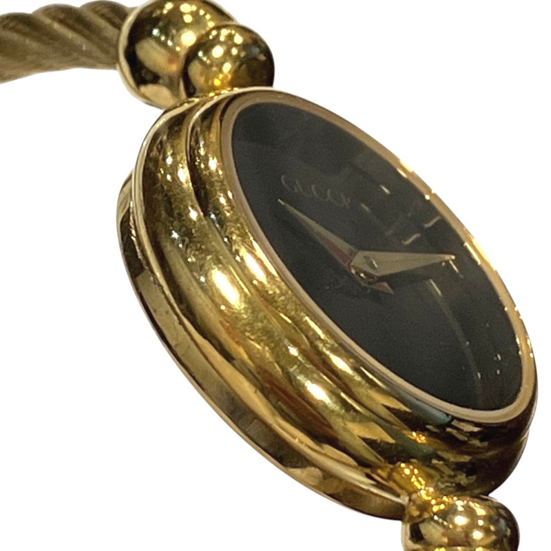 Gucci GUCCI腕錶，總重16公克，GP石英機芯，黑色錶盤，型號2700.2.L-7