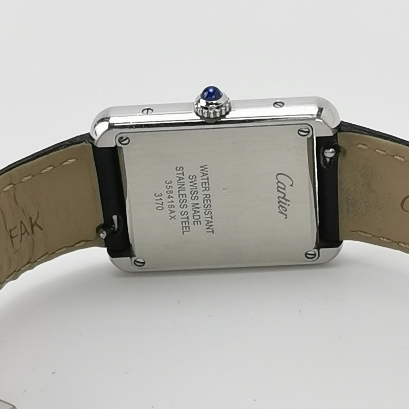 Cartier Tank Must de Cartier牛皮精钢石英女士腕表-14