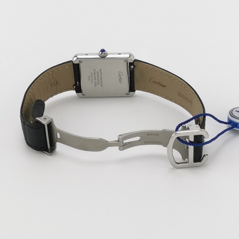 Cartier Tank Must de Cartier牛皮精钢石英女士腕表-16