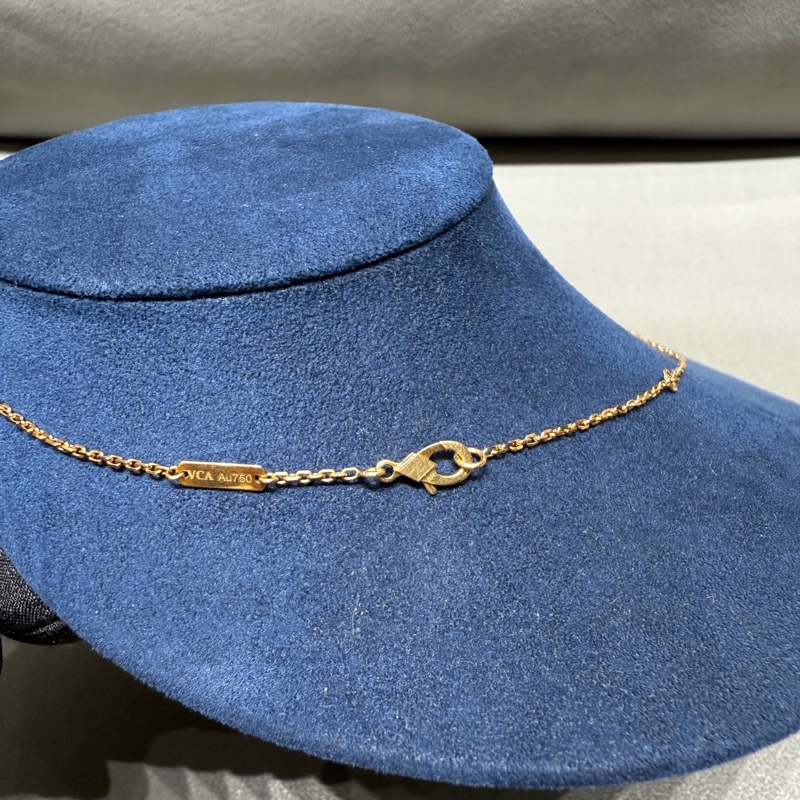 VCA梵克雅寶18K金白貝母白中花項鍊 單品 無任何配-3