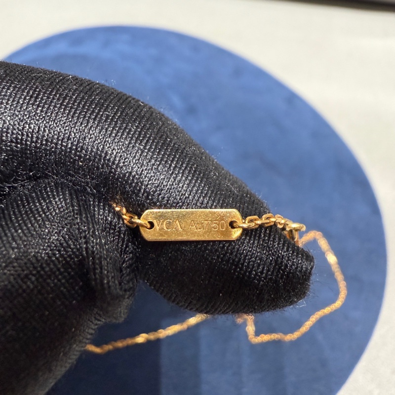 VCA梵克雅寶18K金白貝母白中花項鍊 單品 無任何配-12