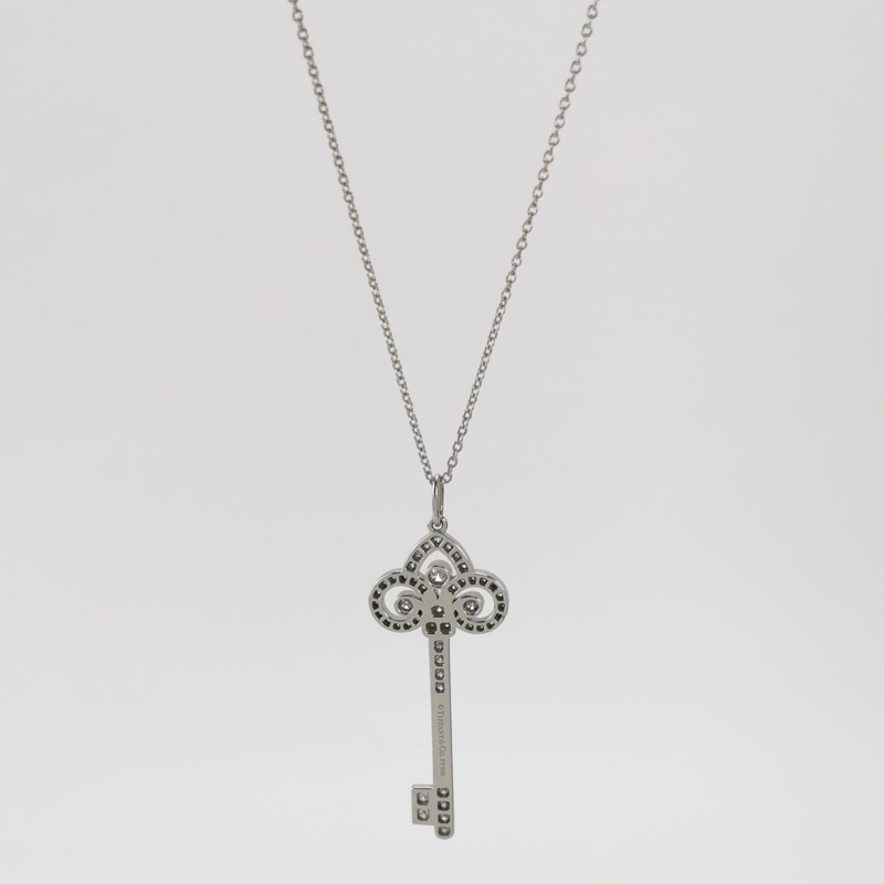 Tiffany & Co. Tiffany Keys18K白金铂金PT950钻石项链-7