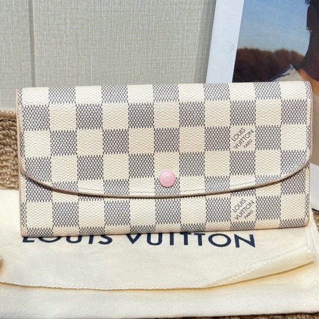 Louis Vuitton 路易威登 豆豆長款錢包 白棋盤 附件防塵袋-5