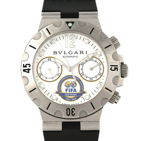 寶格麗 Scuba Chrono FIFA 100 週年限量版 SCB38S 不鏽鋼自動腕錶
